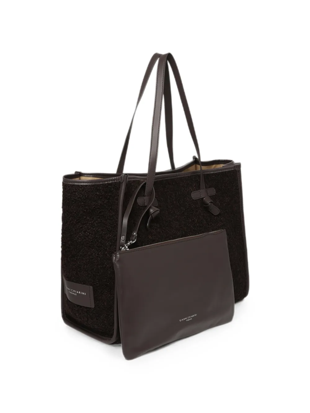 GIANNI CHIARINI Marcella bouclé shopper Bruin