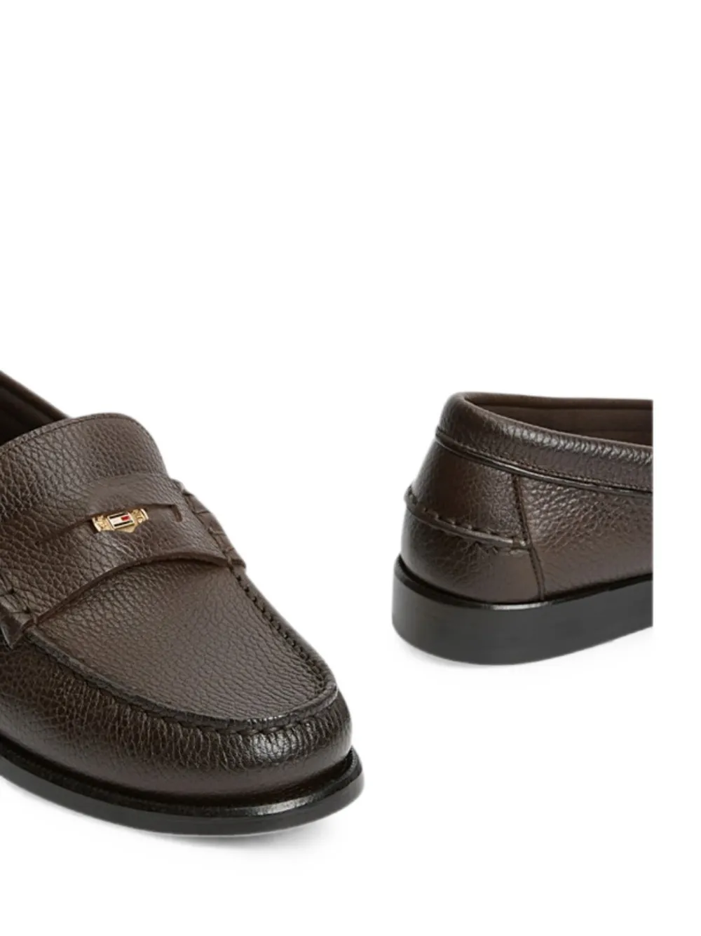 Tommy Hilfiger Loafers van bewerkt leer Bruin