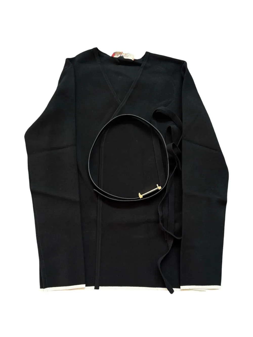 Max Mara Dente belted wrap-design cardigan - Nero