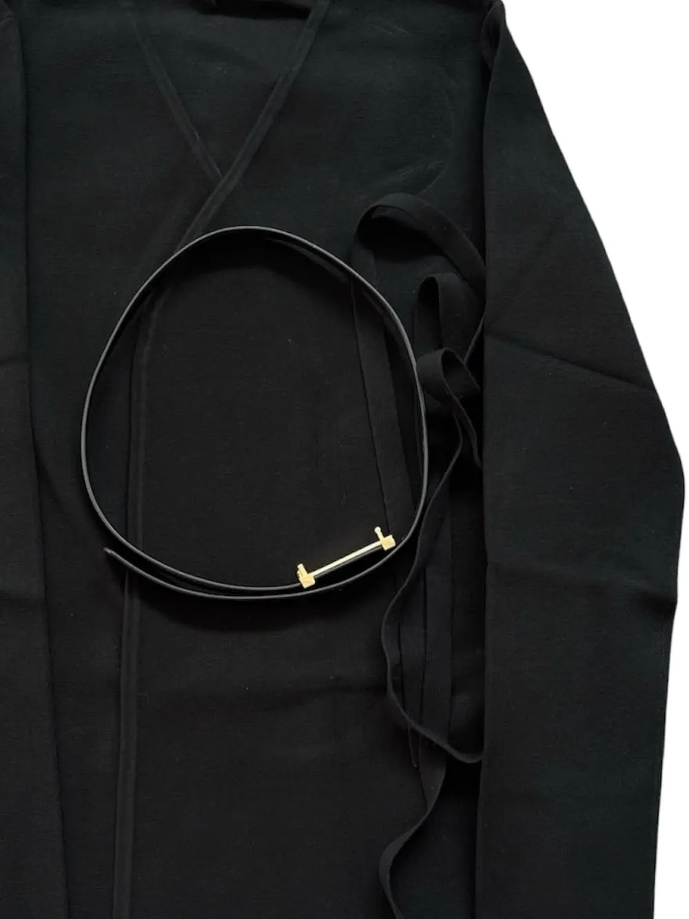Max Mara Dente vest met ceintuur en wikkeldesign Zwart