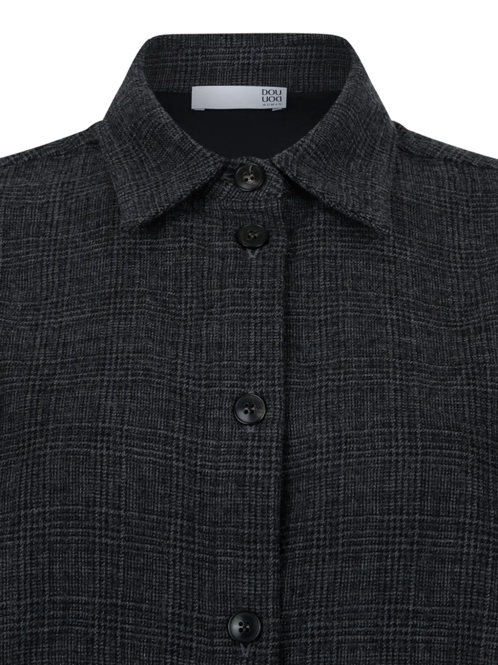 Douuod check raw-cut shirt Grijs