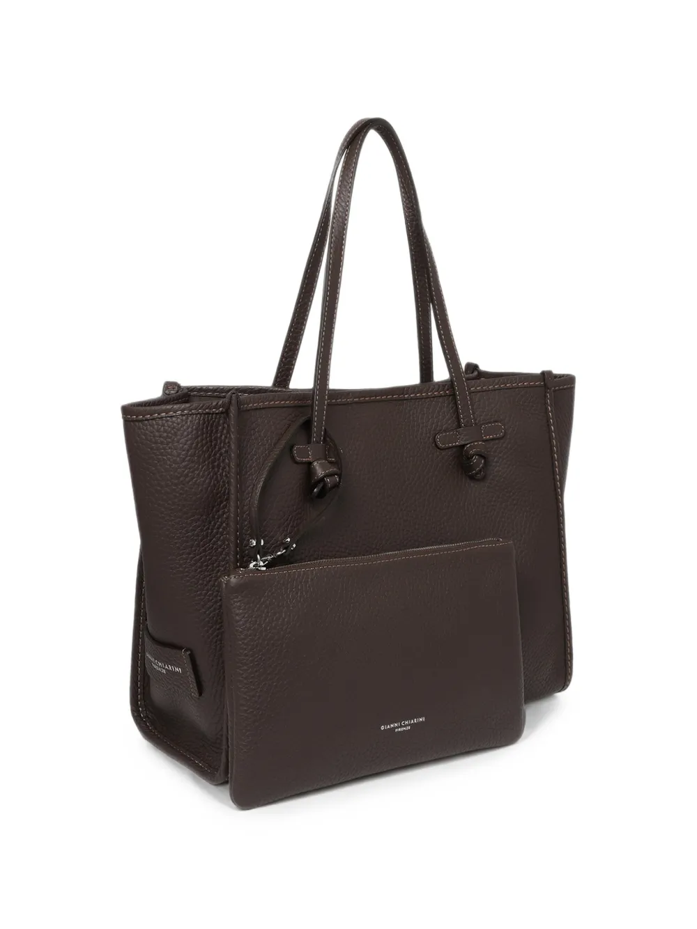 MARCELLA CLUB Marcella leren shopper met geknoopte detail Bruin