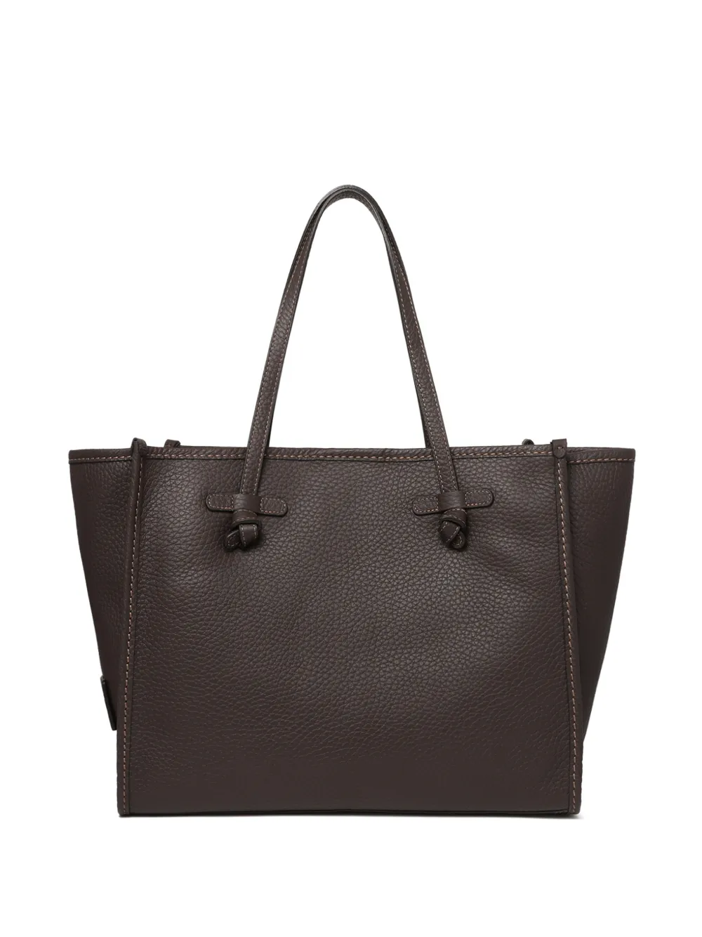 MARCELLA CLUB Marcella knotted leather tote bag - Marrone