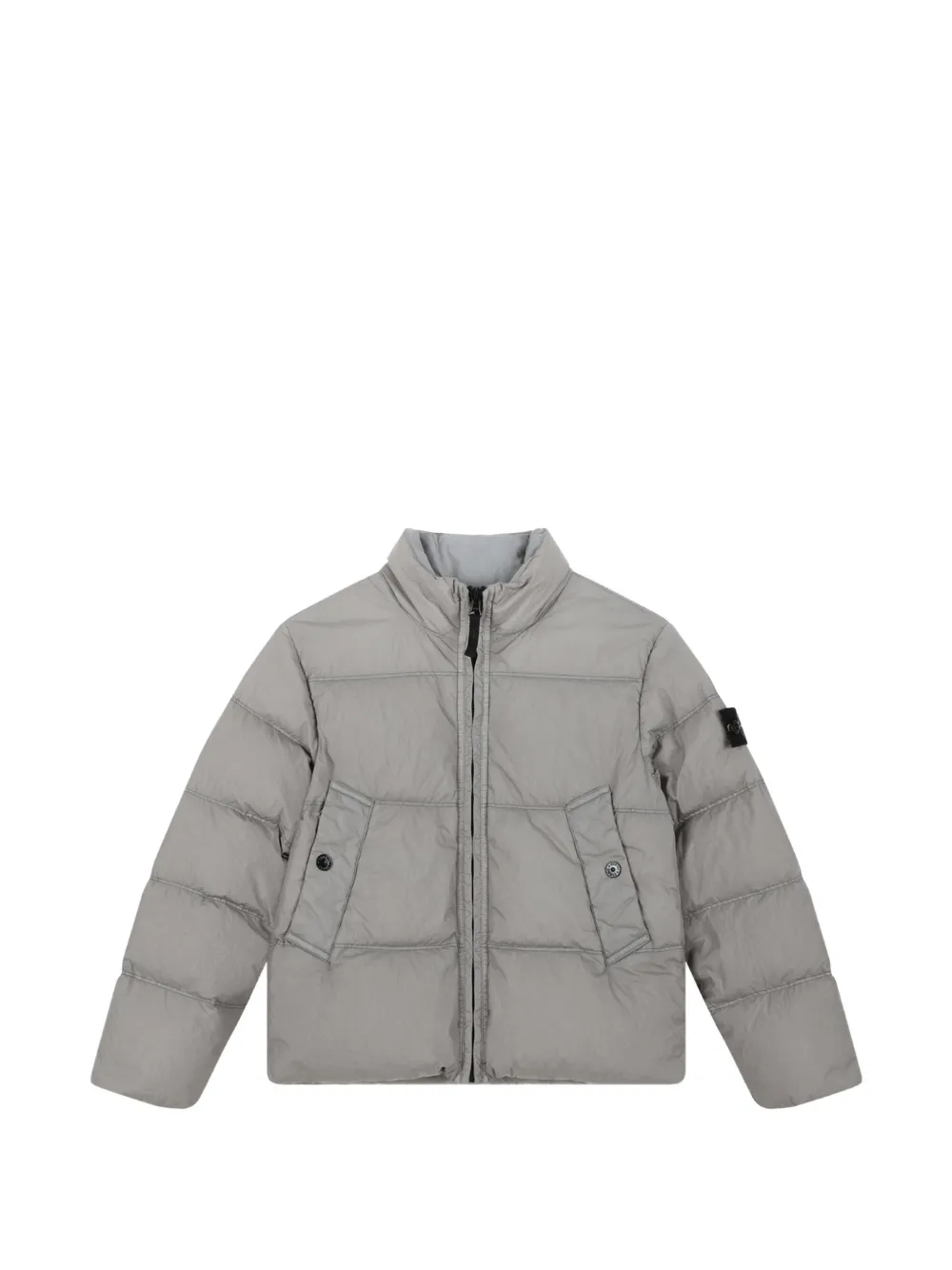 Stone Island Junior Compass-patch quilted puffer jacket - Grigio