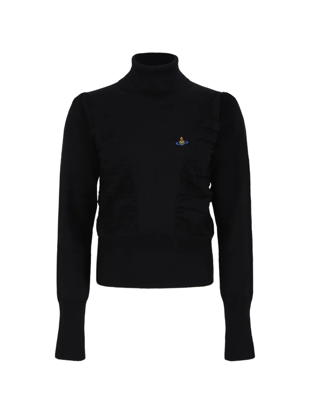 Vivienne Westwood Orb-embroidered ruched sweater - Noir Vivienne Westwood Orb-embroidered ruched sweater - Noir