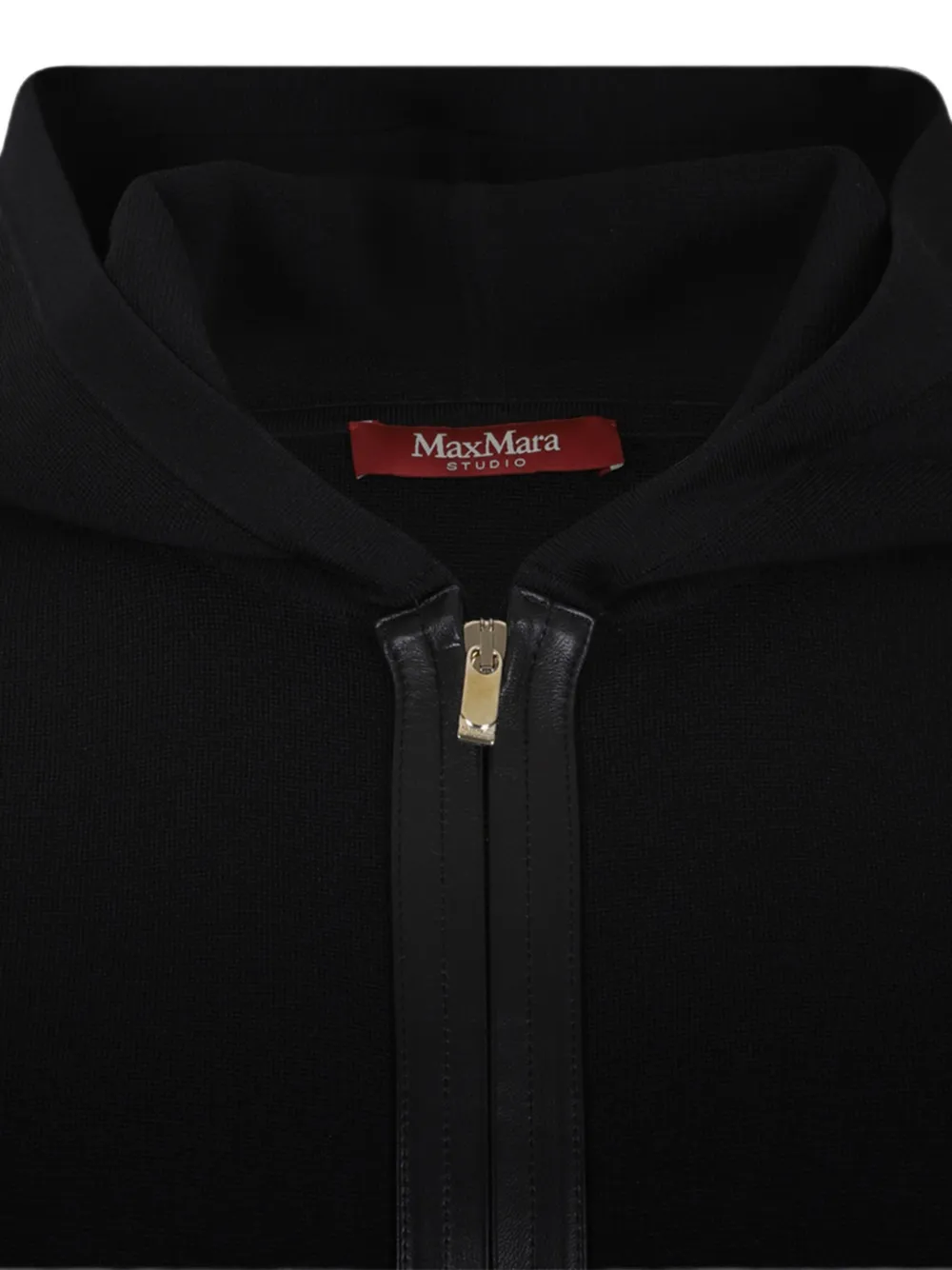 Max Mara Colimbo hoodie met leren afwerking Zwart