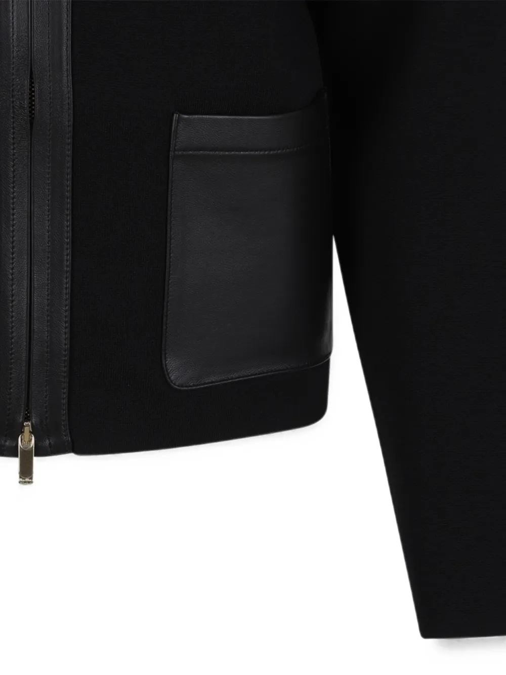 Max Mara Colimbo hoodie met leren afwerking Zwart