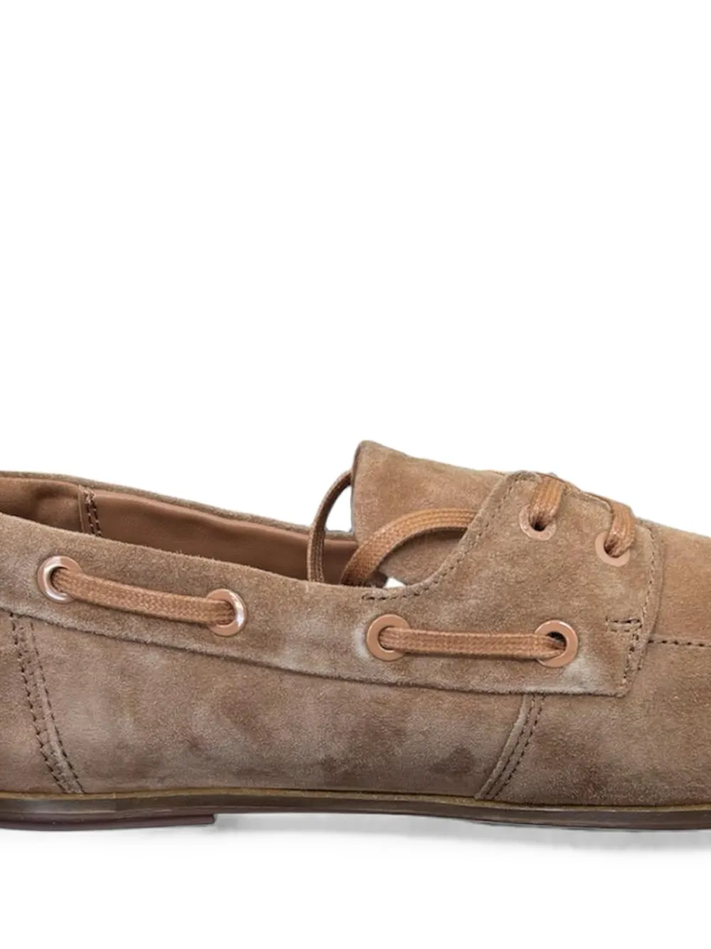 Calvin Klein Lace-up Suede Boat Shoes in Brown, view 2