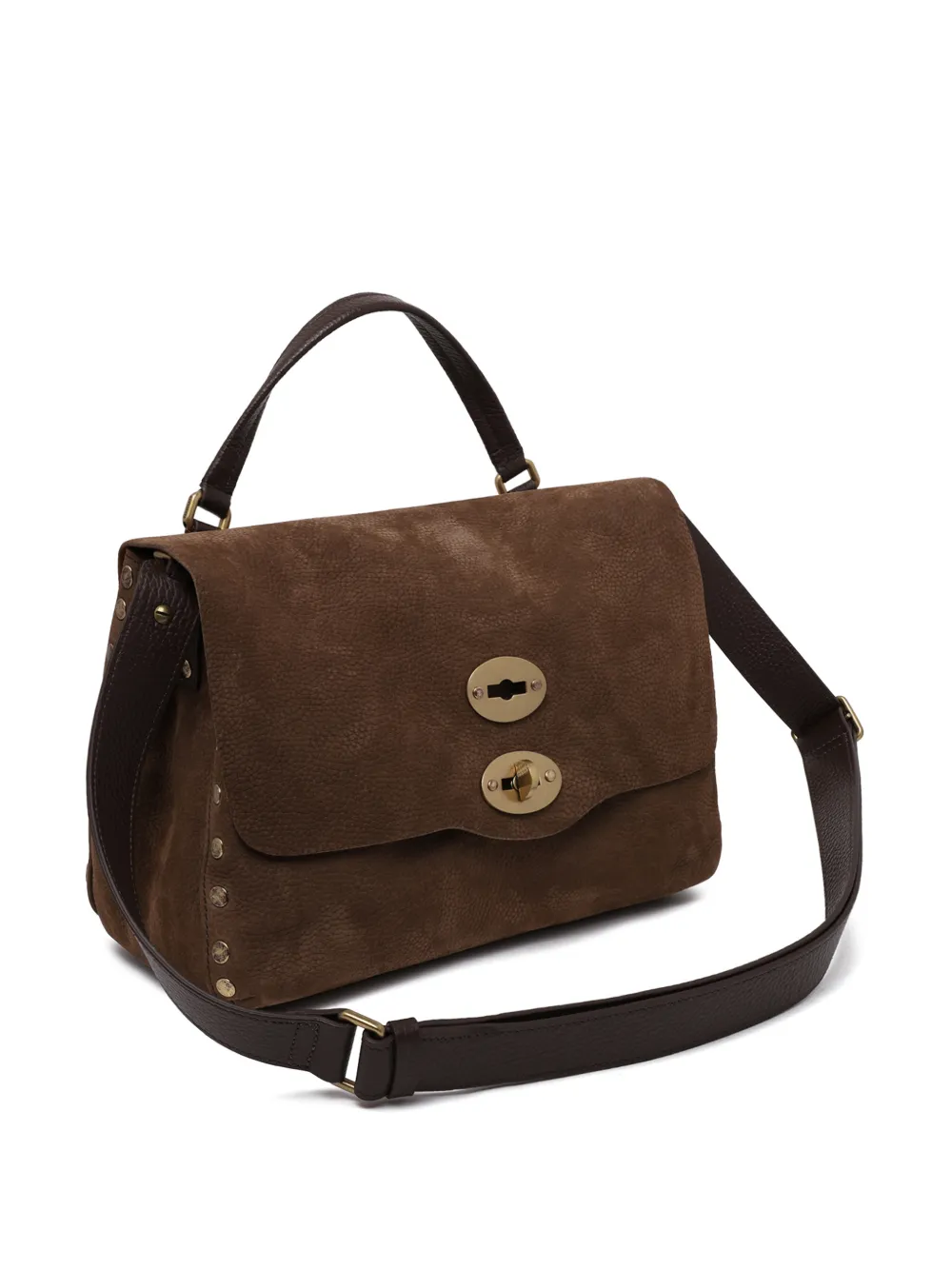 Zanellato Postina leren shopper verfraaid met studs Bruin