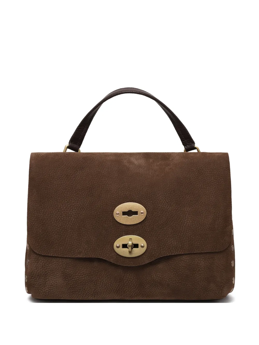 Zanellato Postina leren shopper verfraaid met studs Bruin