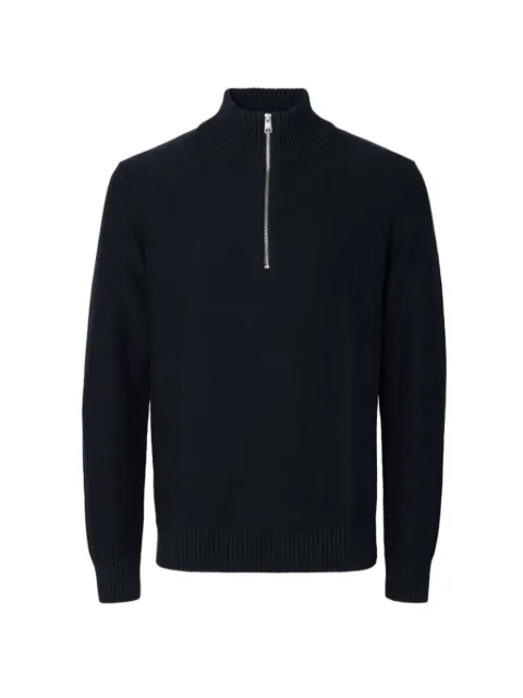 SELECTED half-zip fine-knit sweater
