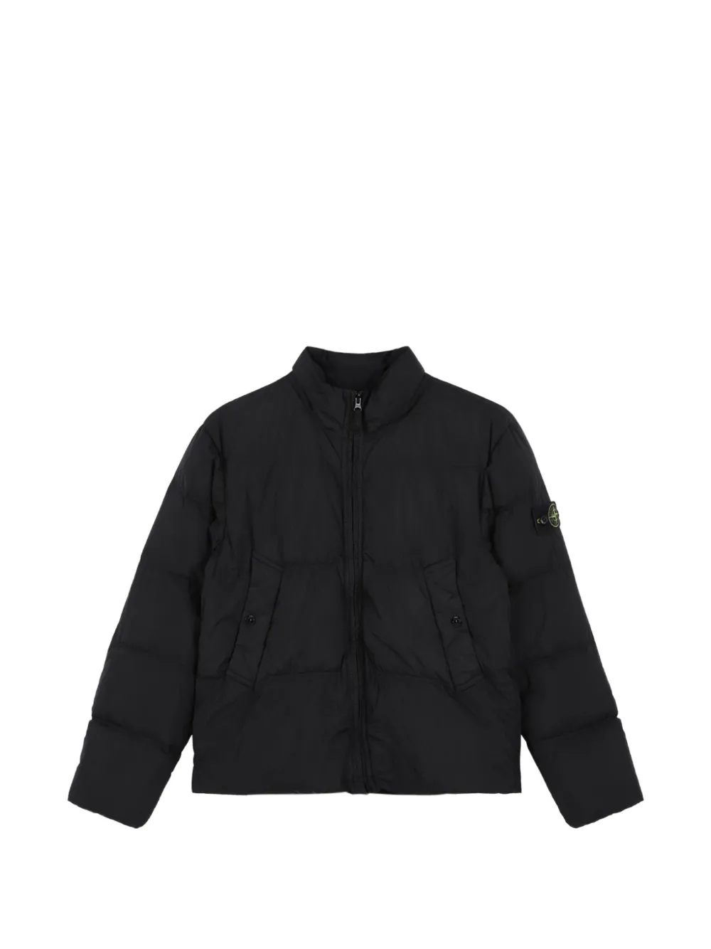 Stone Island Junior padded logo-patch jacket - Nero