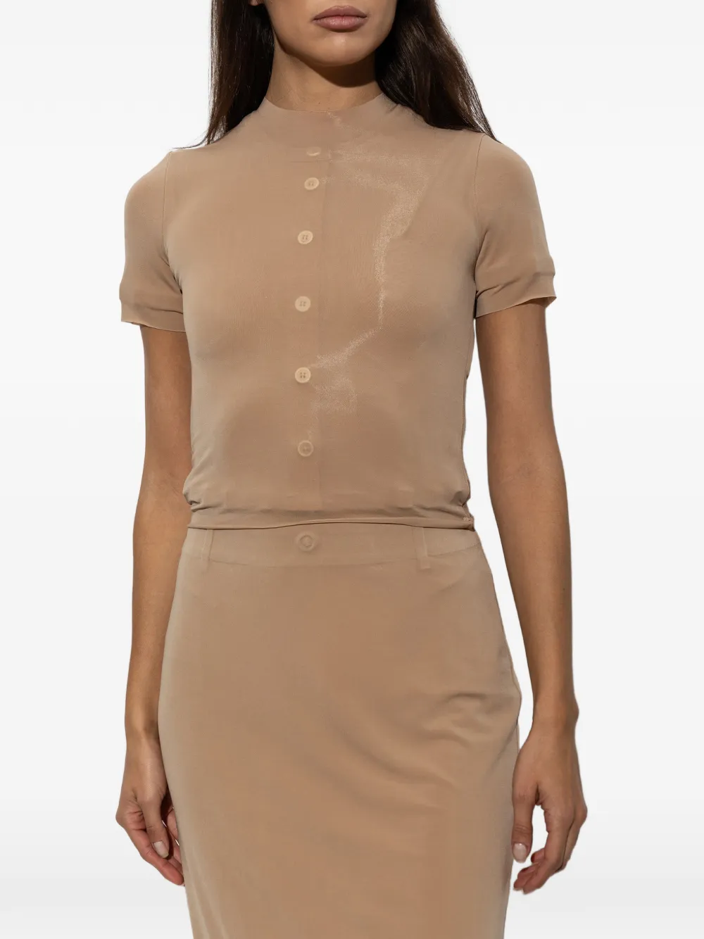 Maison Margiela T-shirt met knoopdetail Beige