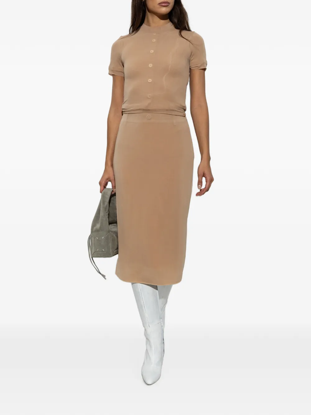 Maison Margiela T-shirt met knoopdetail Beige