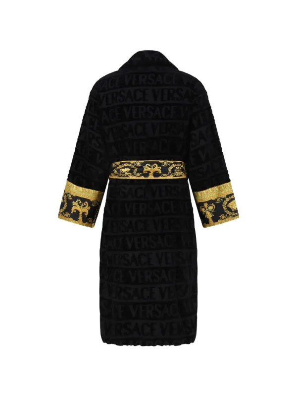 Versace Home Barocco-print Dressing Gown | Black