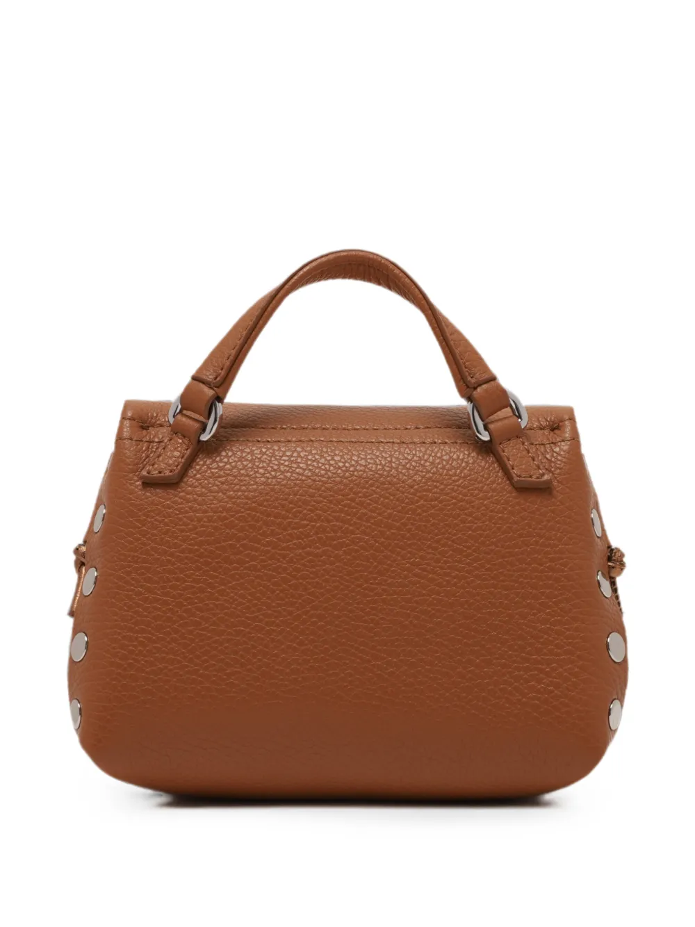 Zanellato Sbaby Postina stud-embellished leather clutch bag Bruin