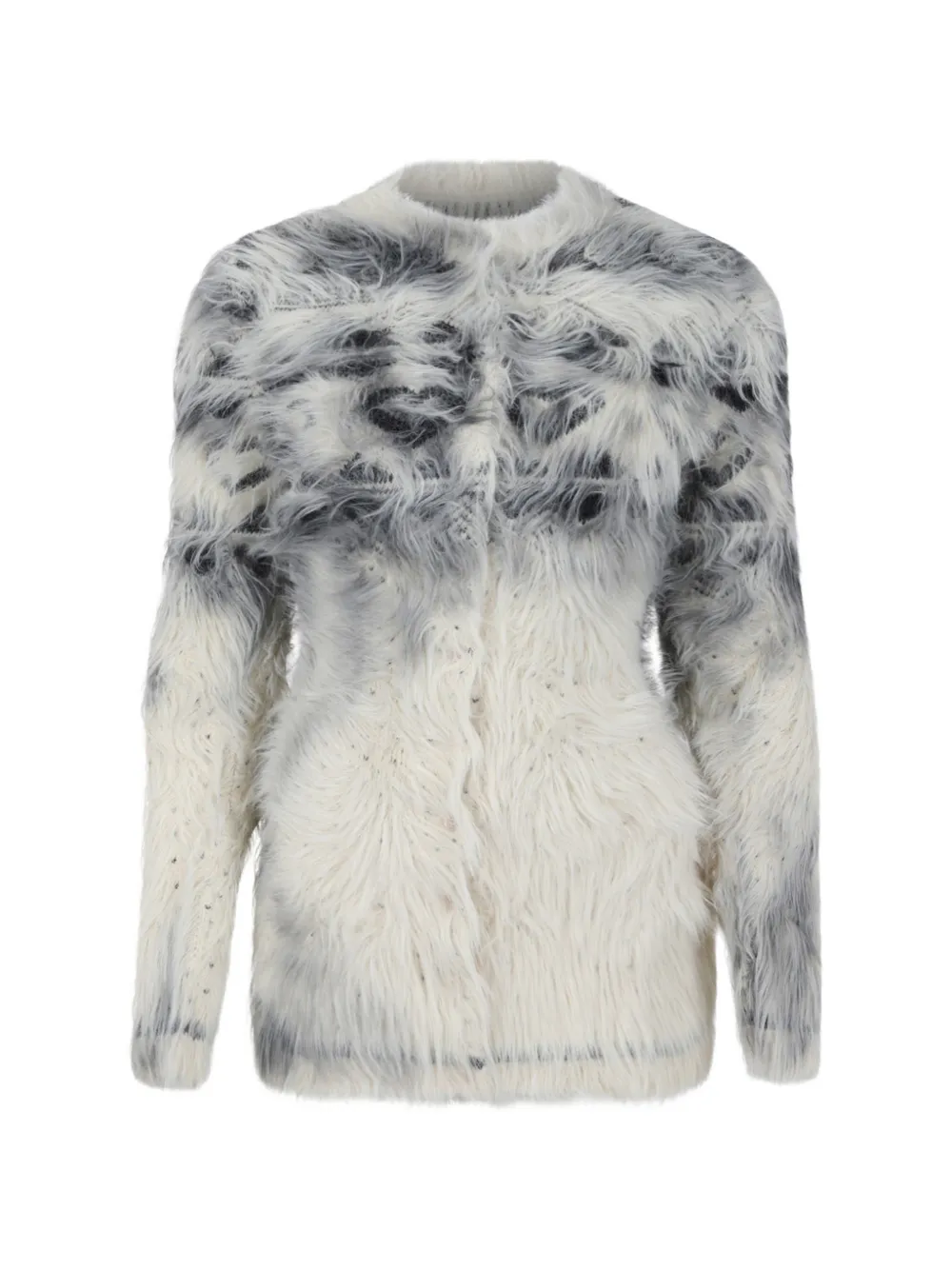 Maison Margiela leopard-pattern faux-fur cardigan - Nude