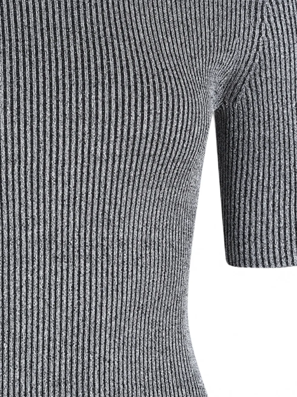 Missoni Ribgebreide trui met korte mouwen Grijs