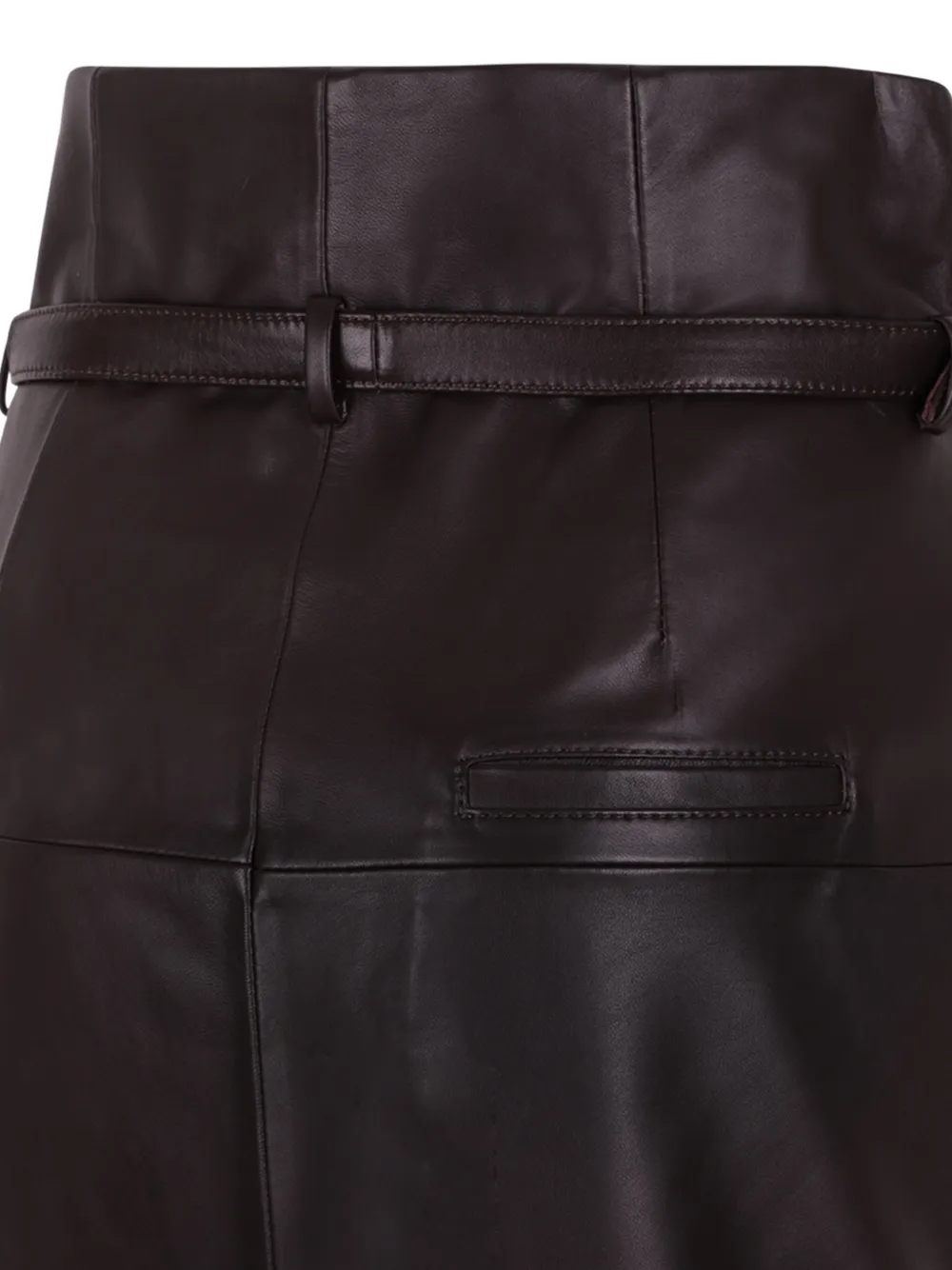AMI Paris belted leather midi skirt Rood