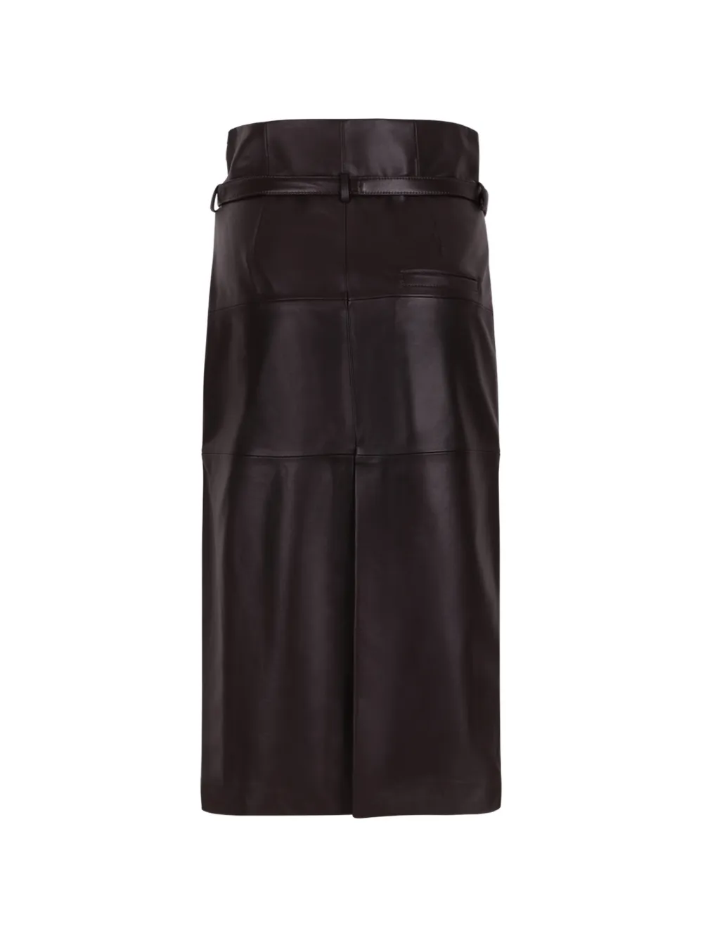 AMI Paris belted leather midi skirt Rood