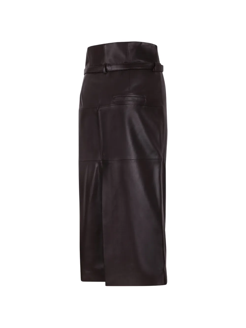 AMI Paris belted leather midi skirt Rood
