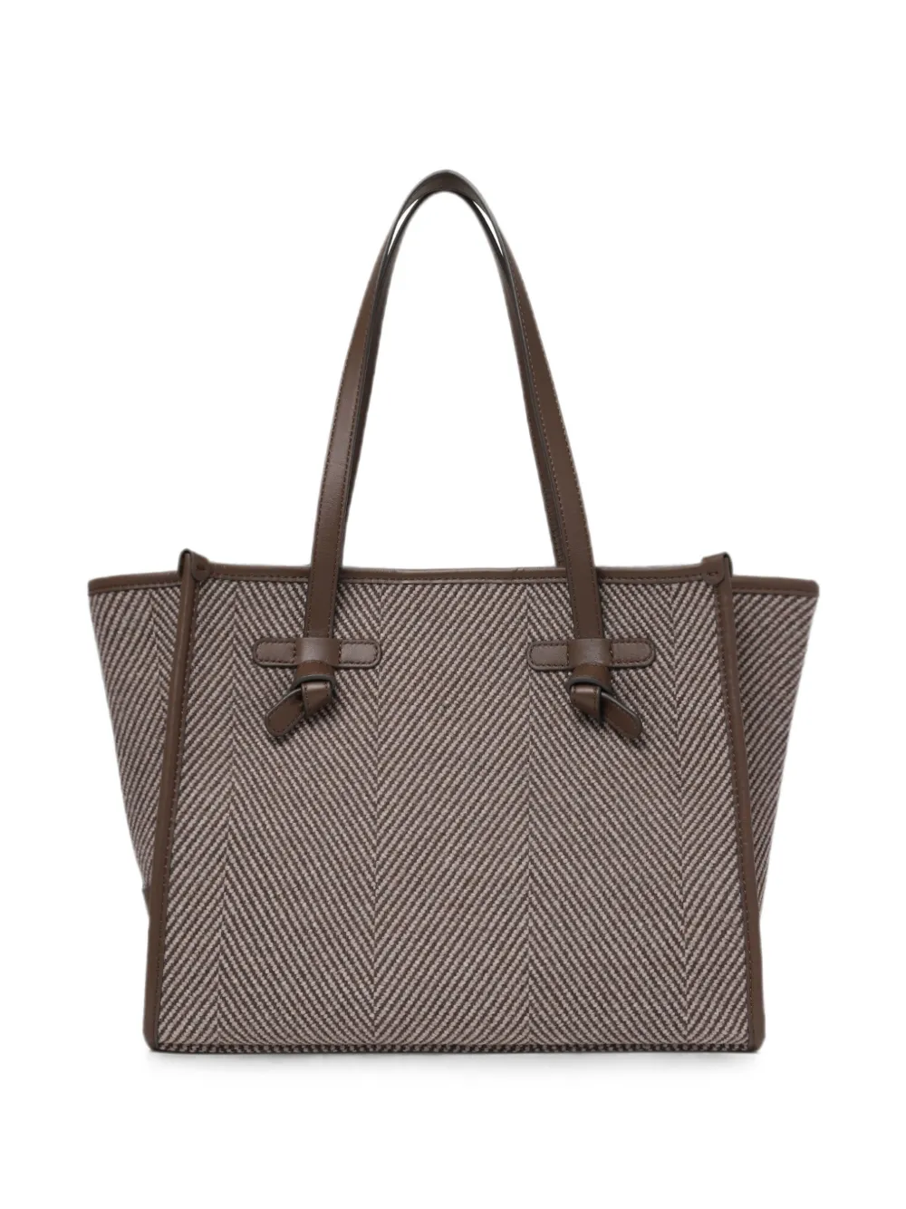 GIANNI CHIARINI Medium Marcella shopper met visgraatpatroon Bruin