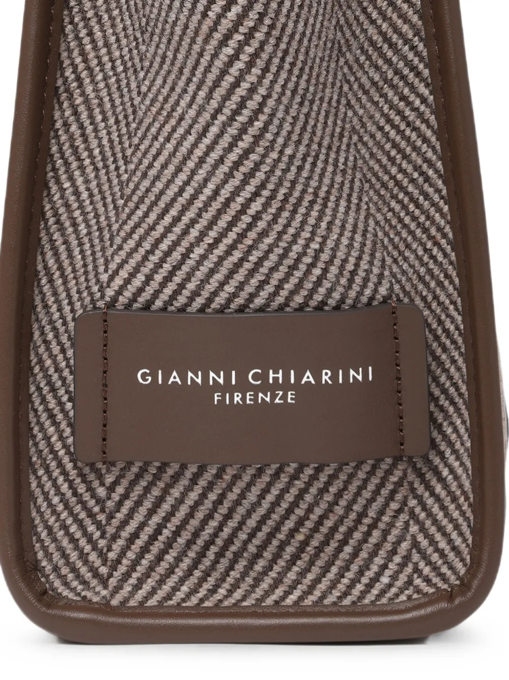 GIANNI CHIARINI Medium Marcella shopper met visgraatpatroon Bruin