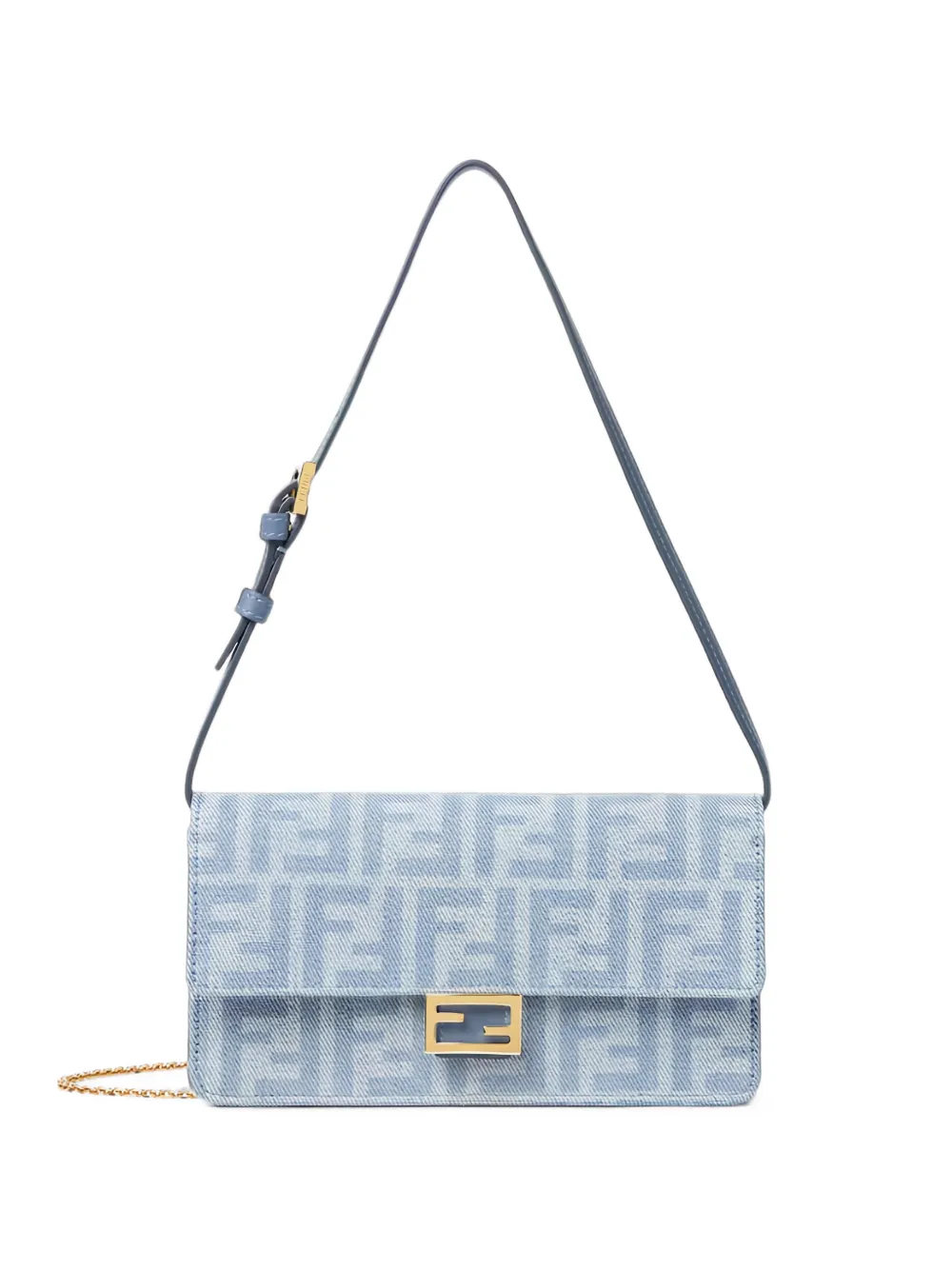 FENDI Borsa a spalla Baguette FF - Blu