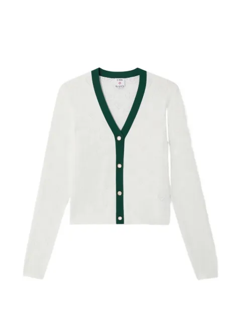 Casablanca white oointelle monogram cardigan