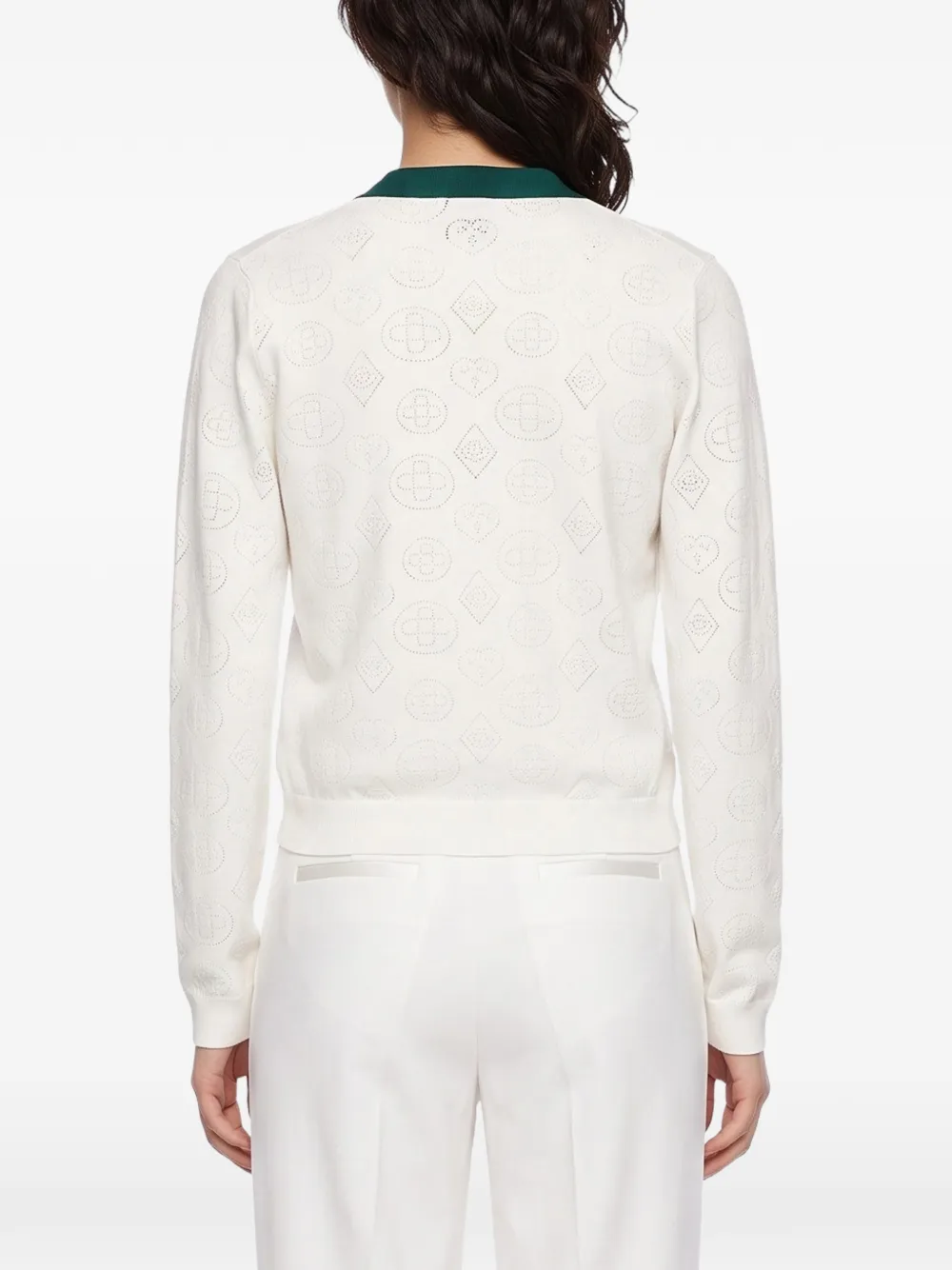 Casablanca Pointelle vest met monogram Wit
