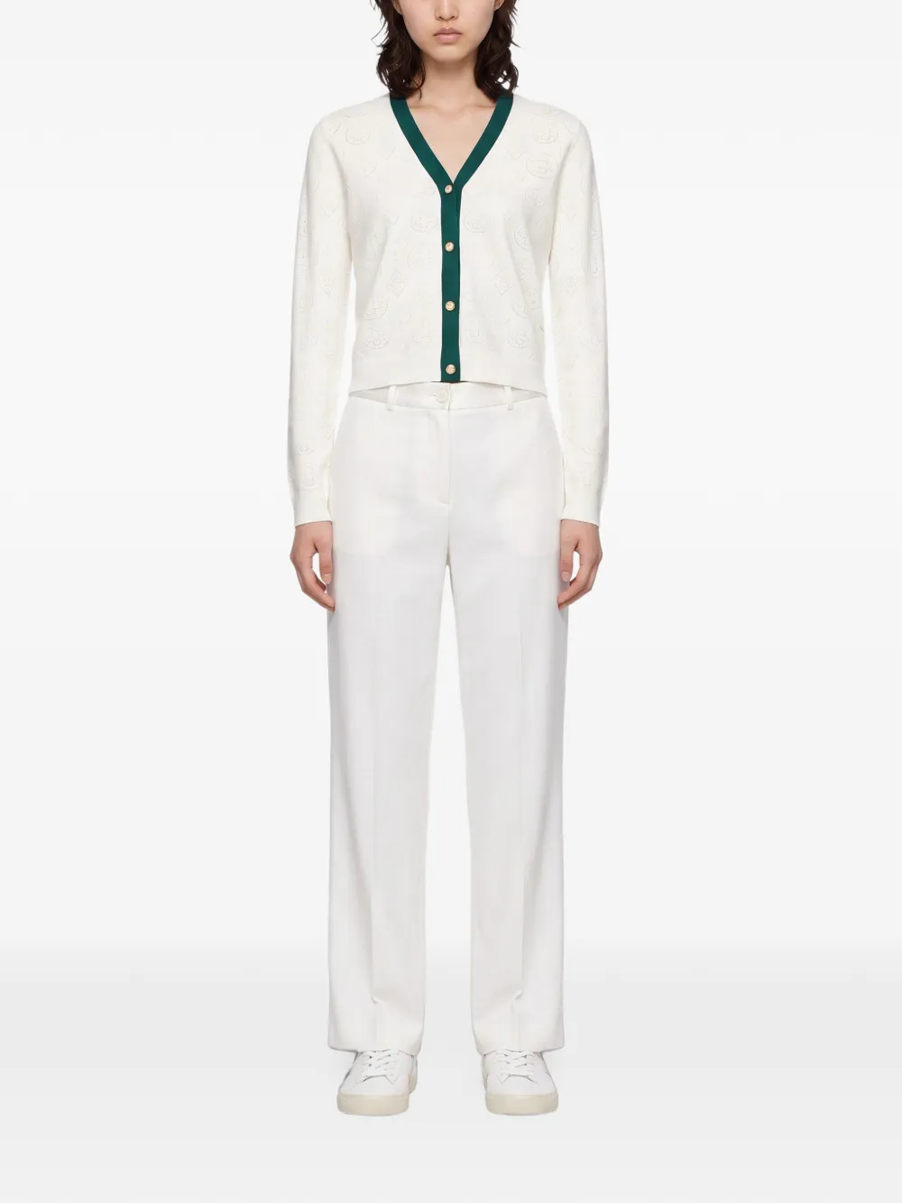 Casablanca Pointelle vest met monogram Wit