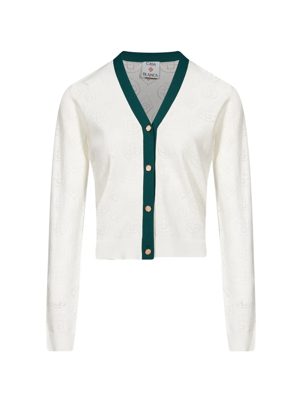 Casablanca Pointelle vest met monogram Wit