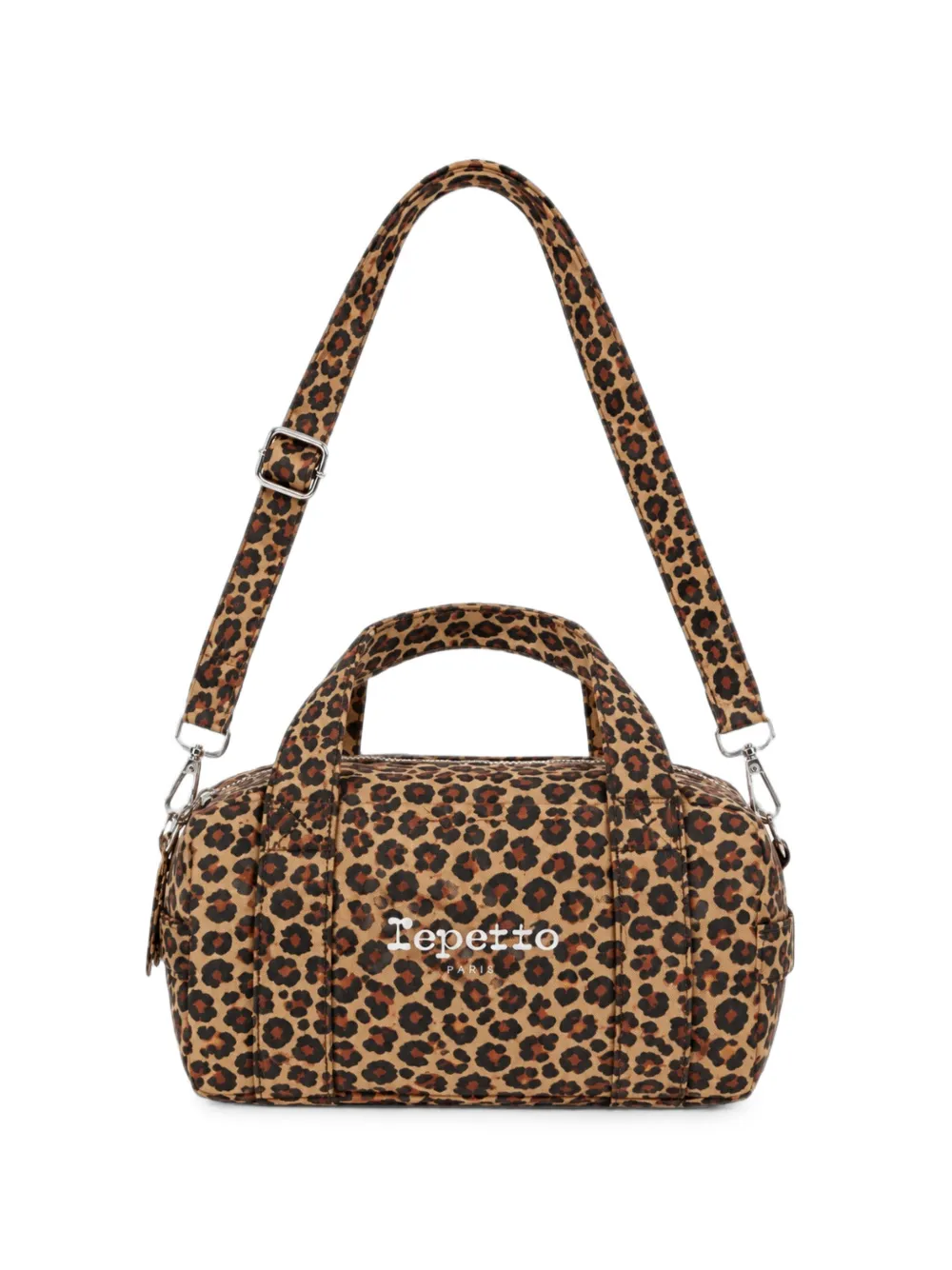 Repetto mini leopard-print barrel clutch bag - Marrone