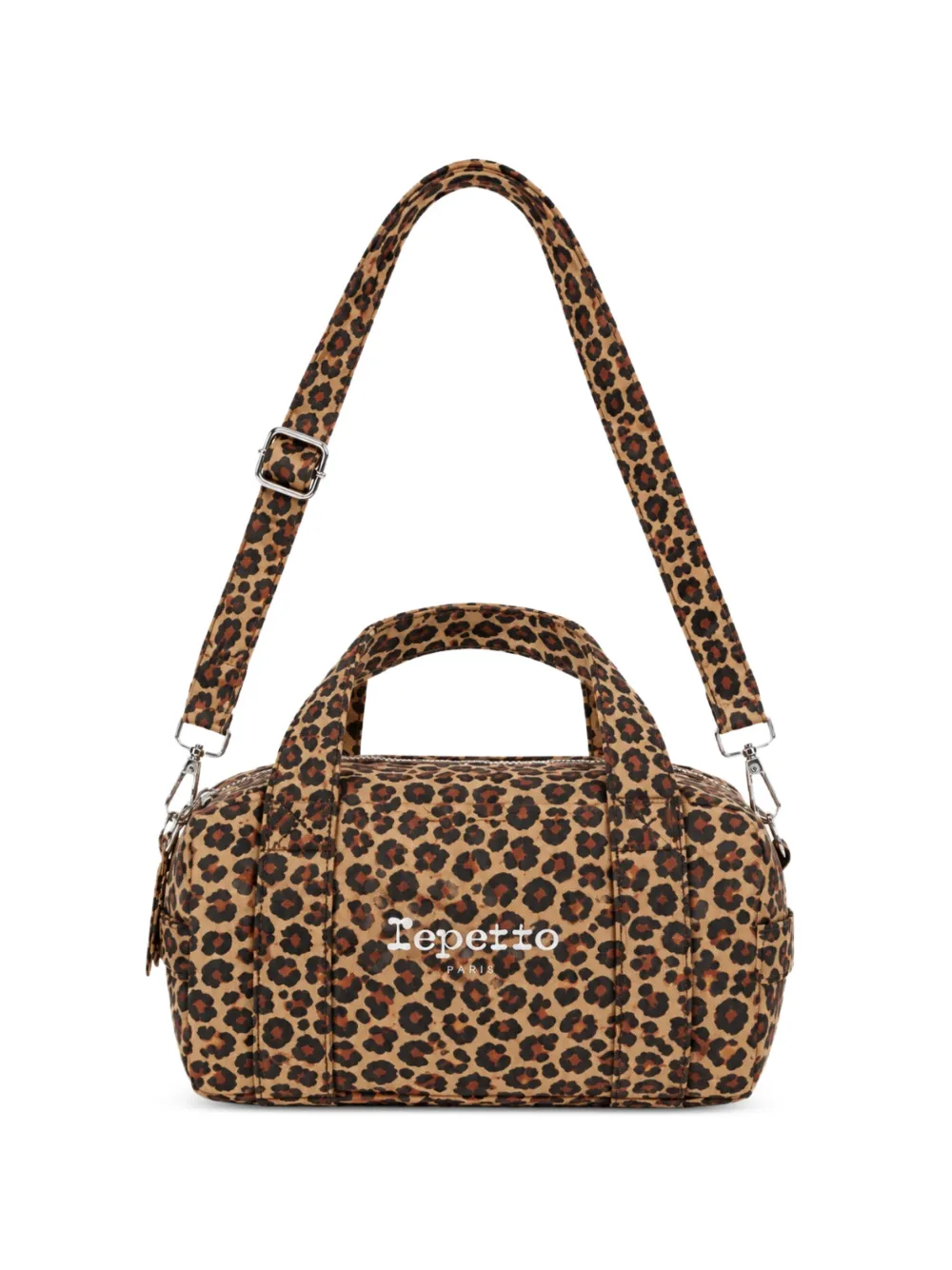 Repetto mini leopard-print barrel clutch bag - Marrone
