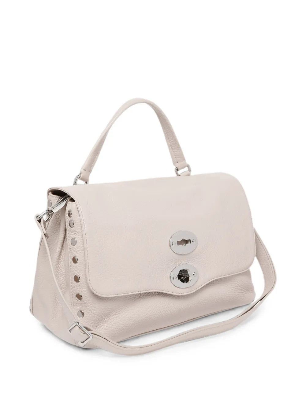 Zanellato Postina leren shopper verfraaid met studs Beige