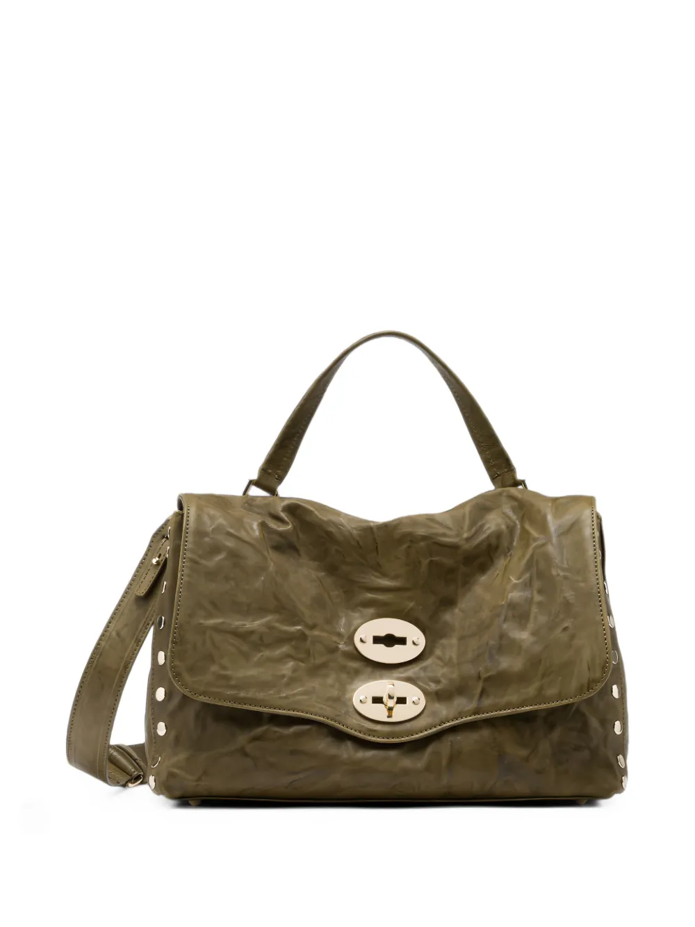 Zanellato Postina kleine shopper verfraaid met studs Groen