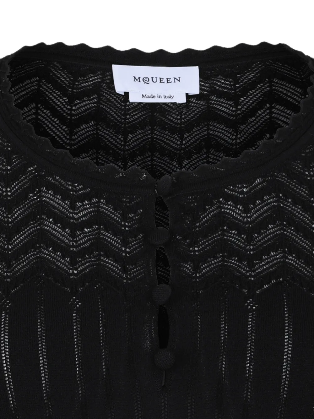 Alexander McQueen pointelle-knit mini dress in black Zwart