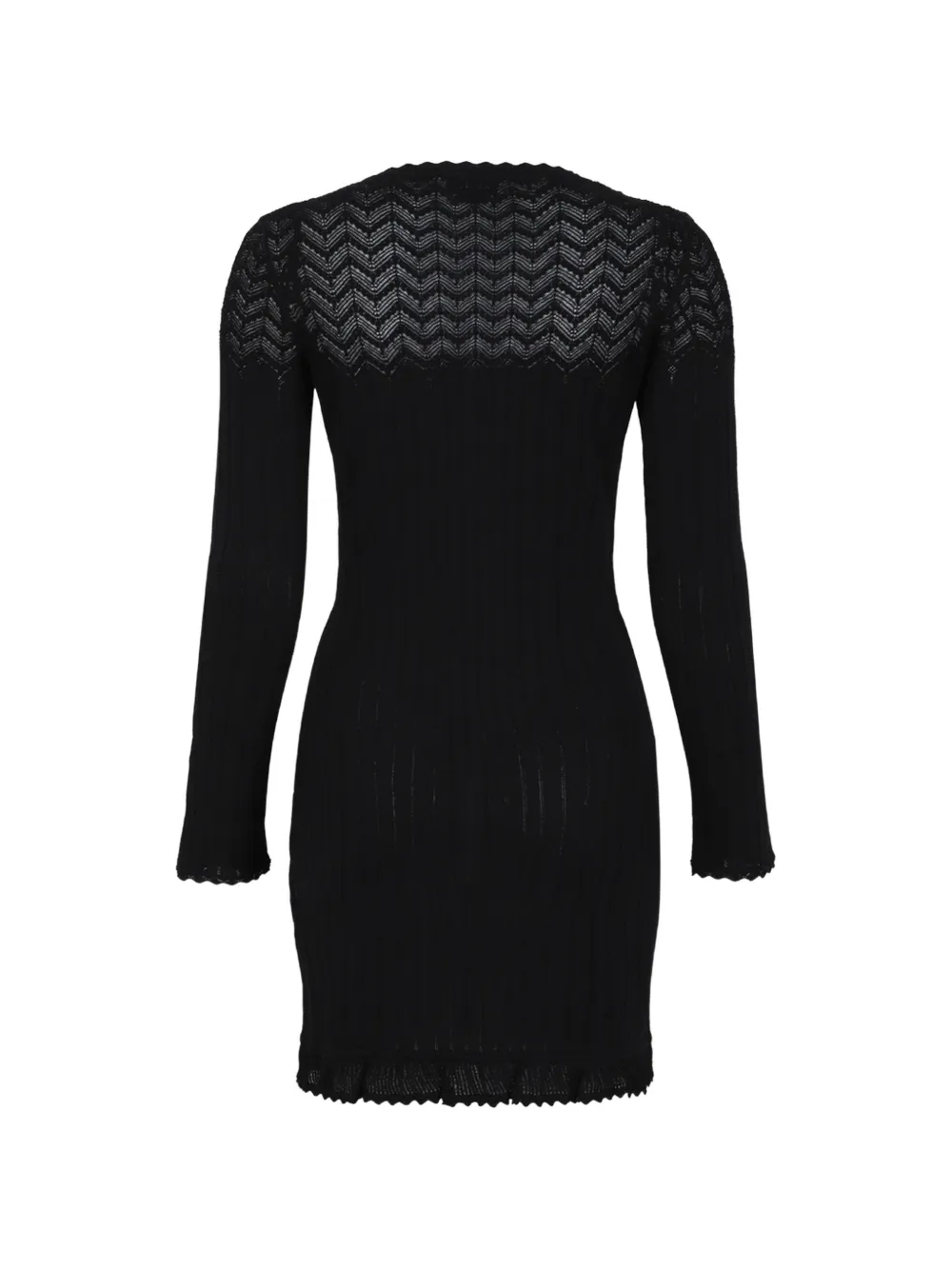 Alexander McQueen pointelle-knit mini dress in black Zwart