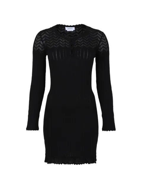 Alexander McQueen pointelle-knit mini dress in black