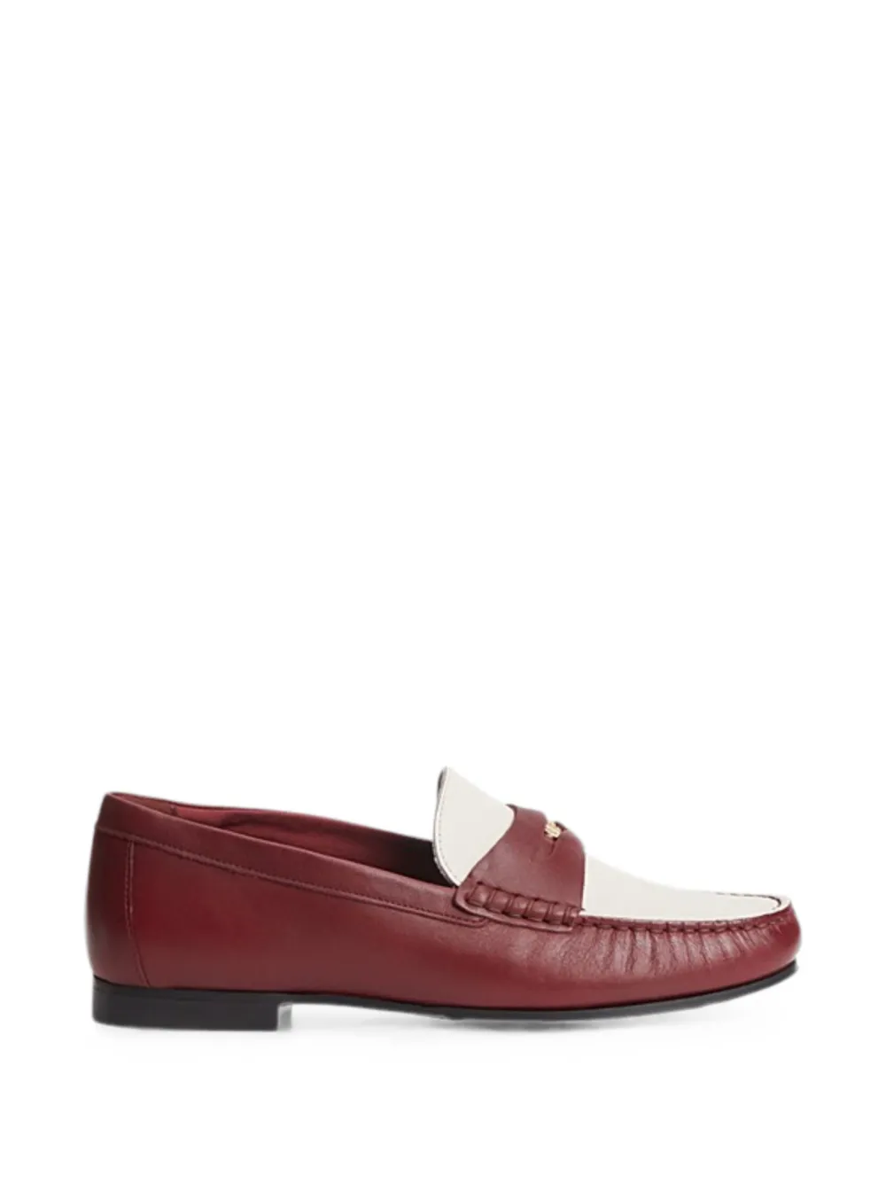 Tommy Hilfiger logo-plaque two-tone leather loafers Rood