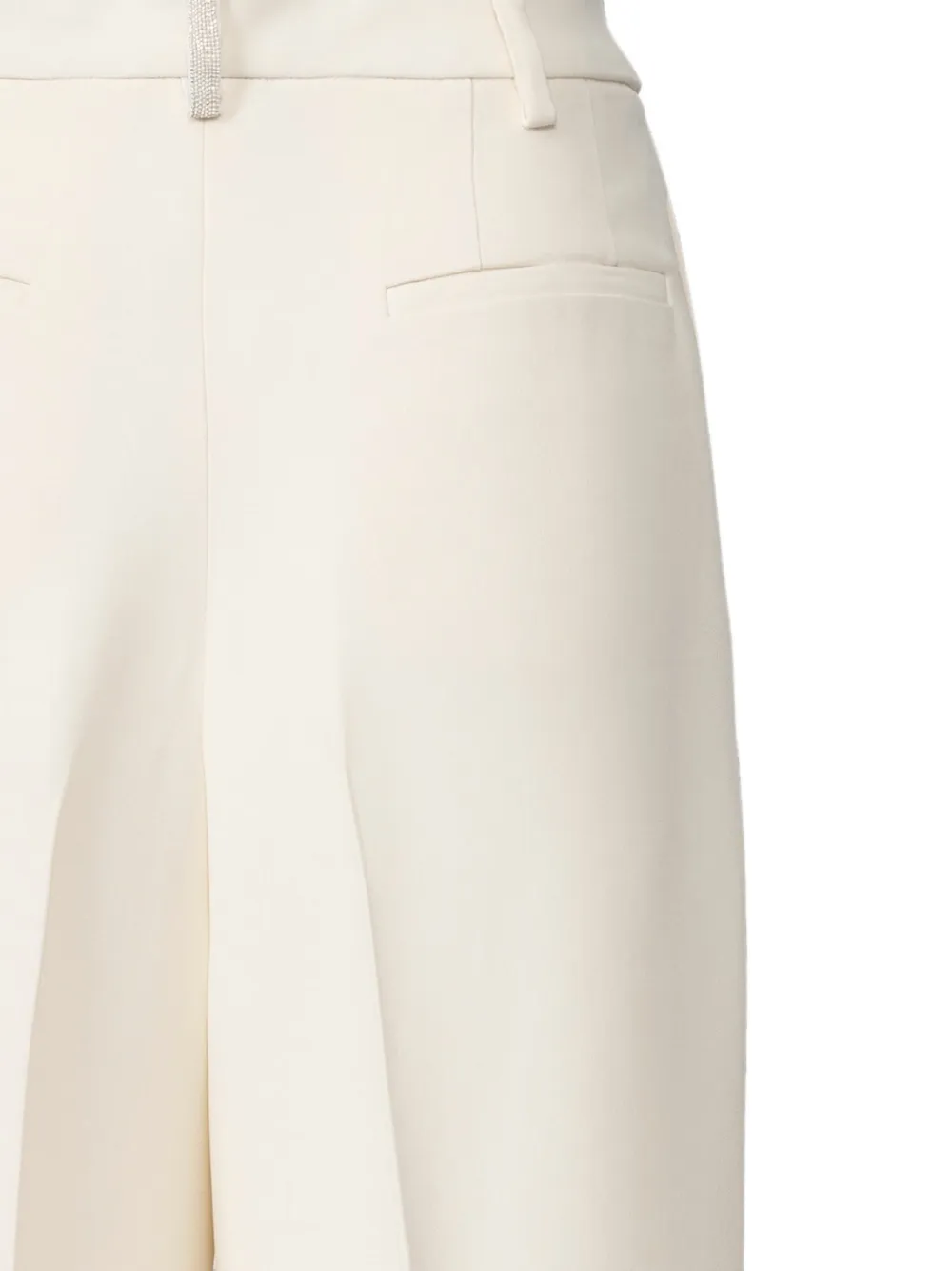 Fabiana Filippi Verfraaide broek met wijde pijpen en riemlussen Wit