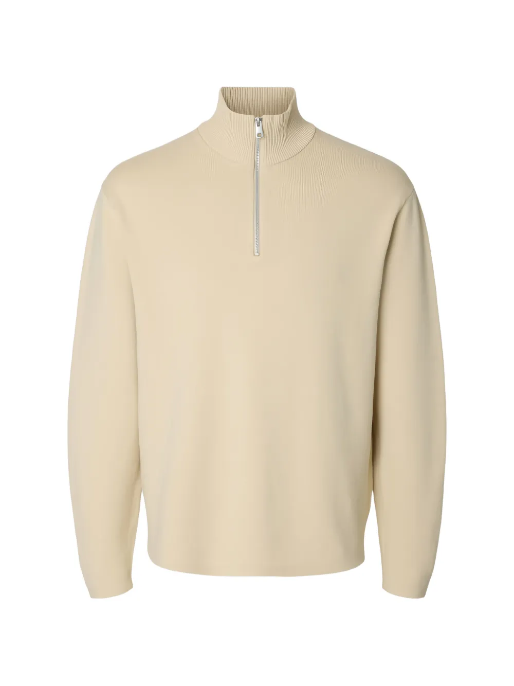 SELECTED half-zip knitted sweater - Toni neutri