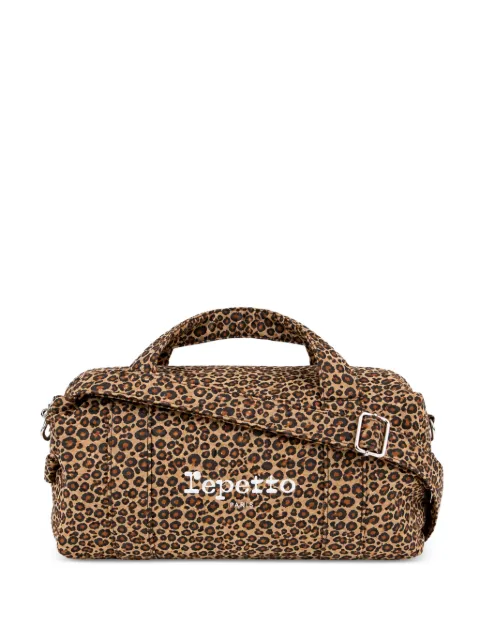 Repetto medium leopard-print logo-print shoulder bag
