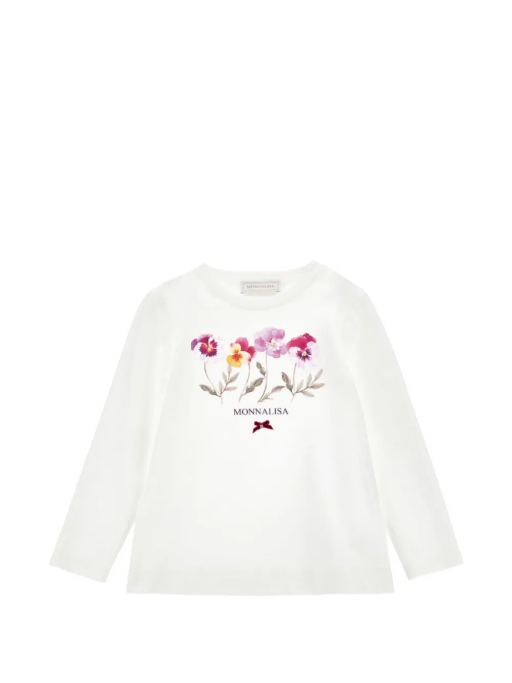 Monnalisa floral-print long-sleeve T-shirt Beige