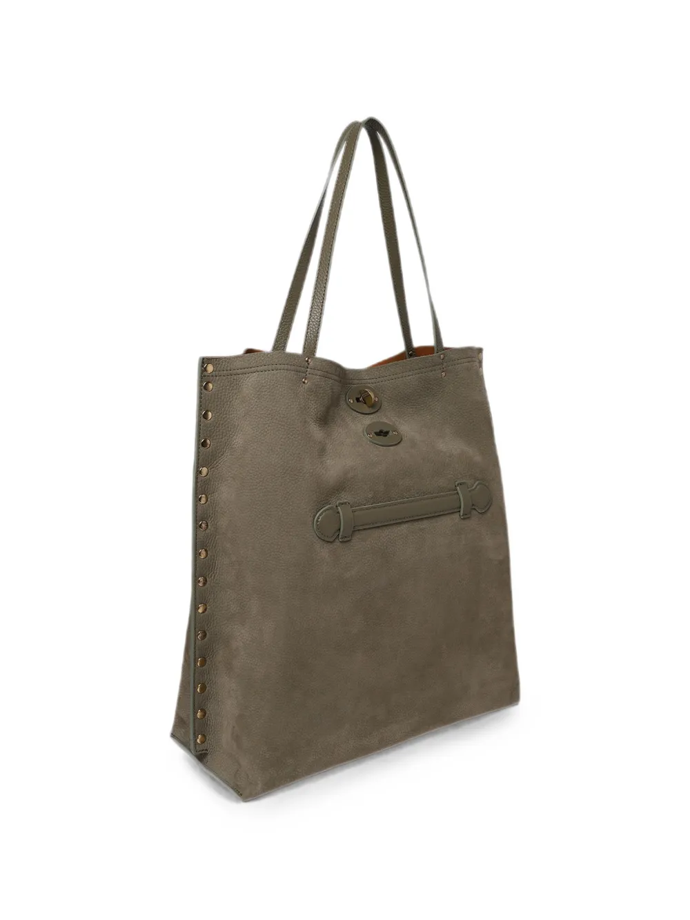 Zanellato M A' Spasso leren shopper met studs Groen