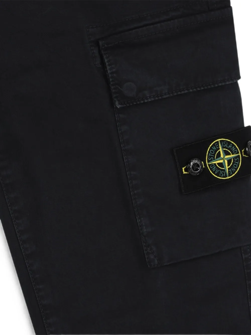 Stone Island Junior Broek met logopatch Zwart