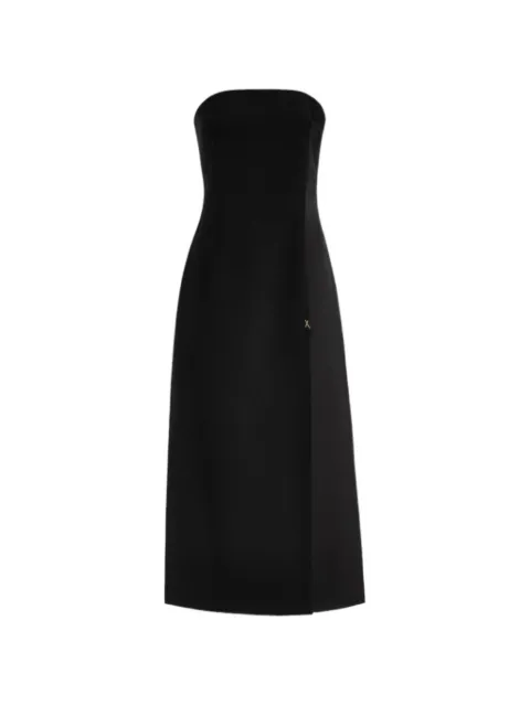 Genny strapless side-slit midi dress