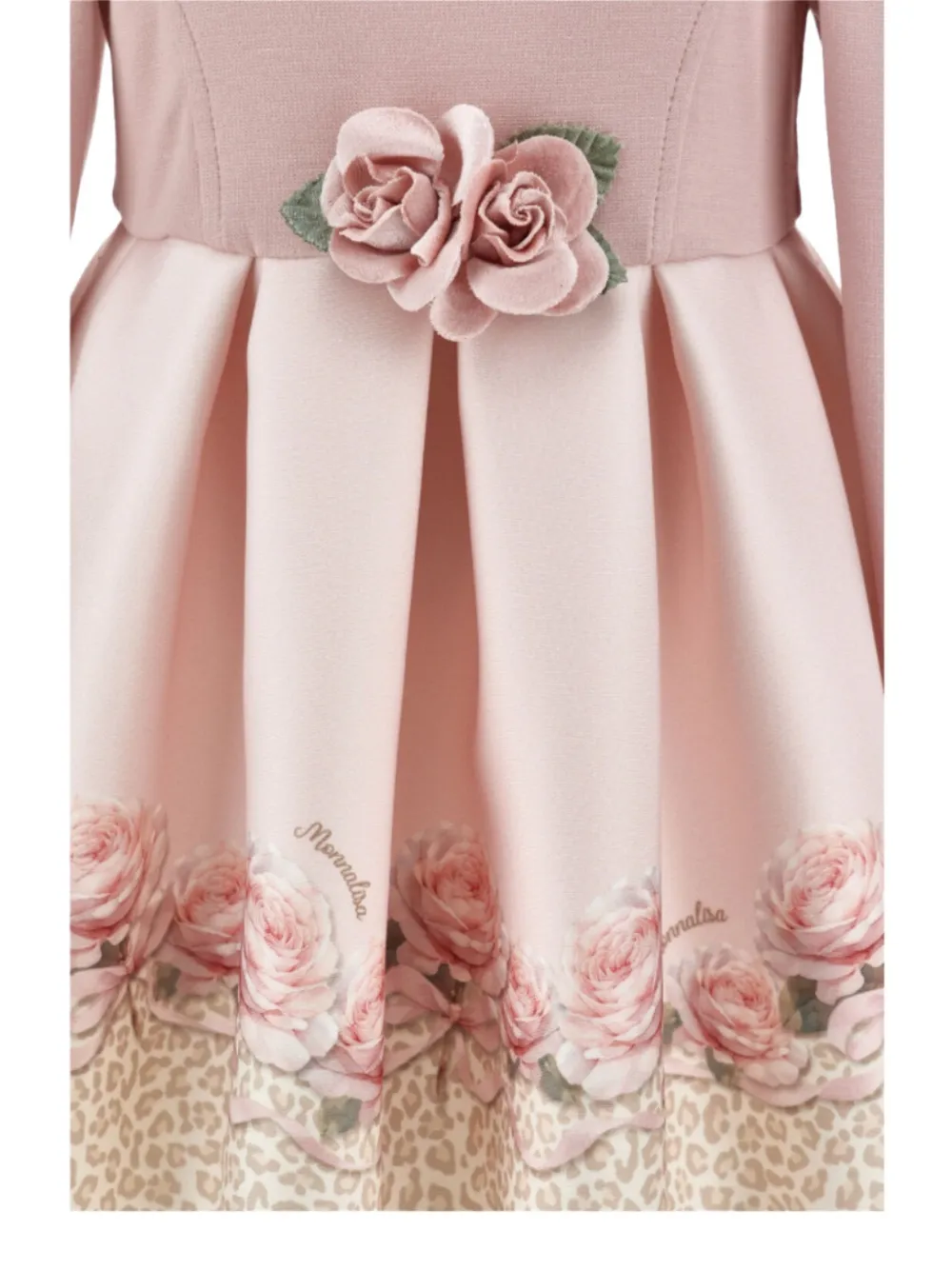 Monnalisa printed pleated dress Roze
