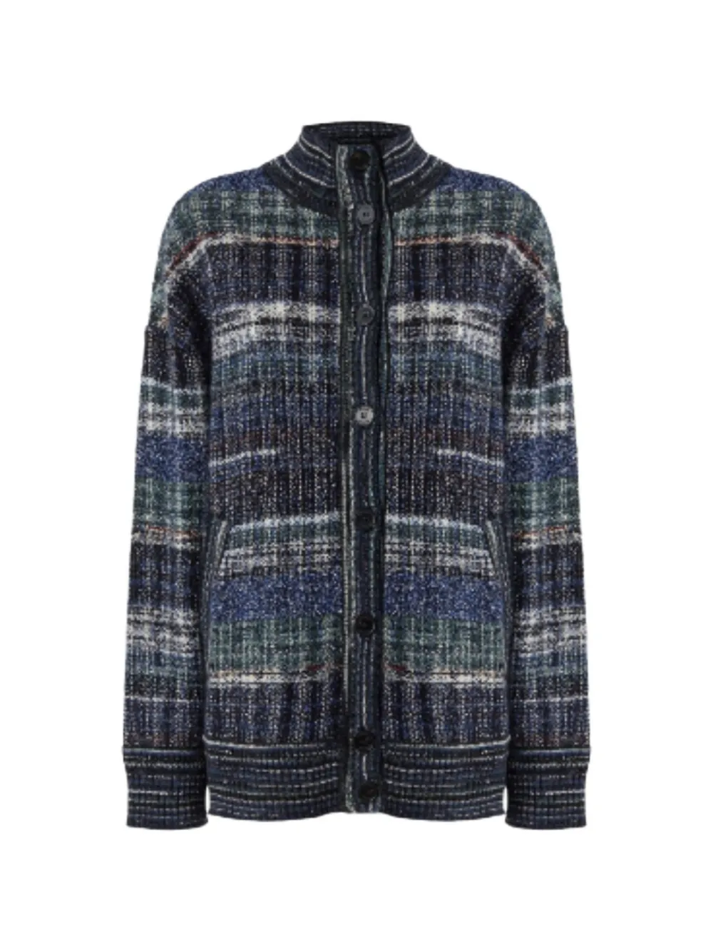 Missoni oversized wool-blend check cardigan - Blu