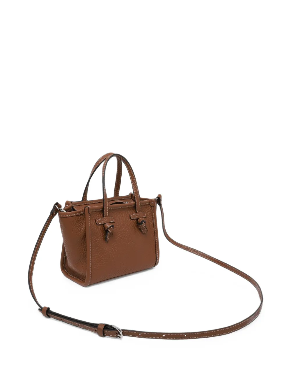 GIANNI CHIARINI Miss Marcella leren shopper met geknoopt detail Bruin
